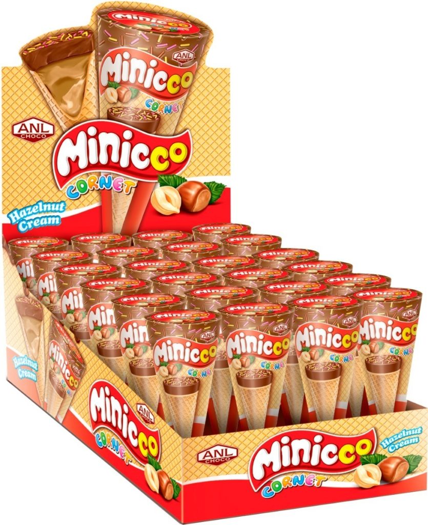 Conos Rellenos Con Crema De Avellana Anl Display Minicco – Tienda Ilan